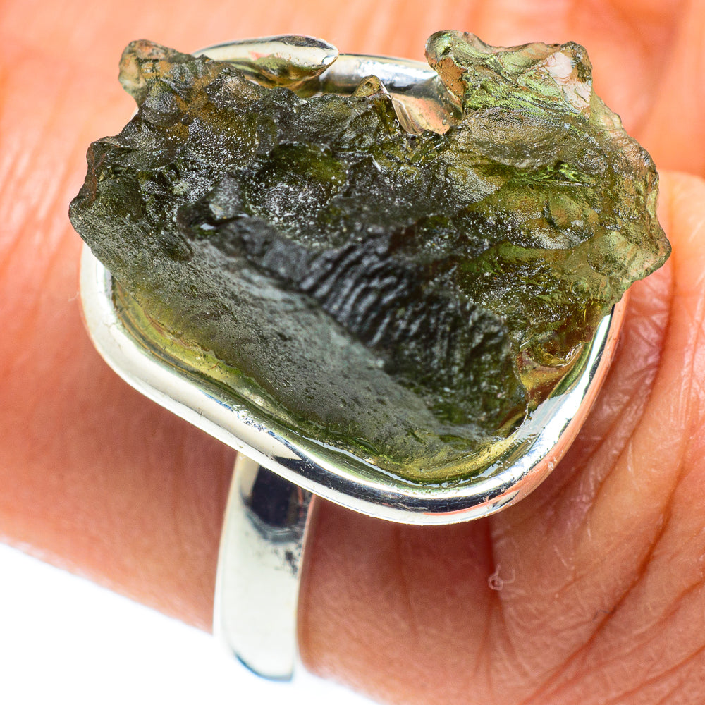 Czech Moldavite Rings handcrafted by Anasilvercos - RING58151