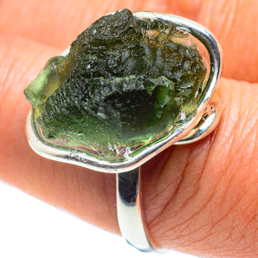 Czech Moldavite Rings handcrafted by Anasilvercos - RING58153