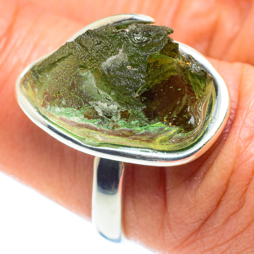 Czech Moldavite Rings handcrafted by Anasilvercos - RING58162
