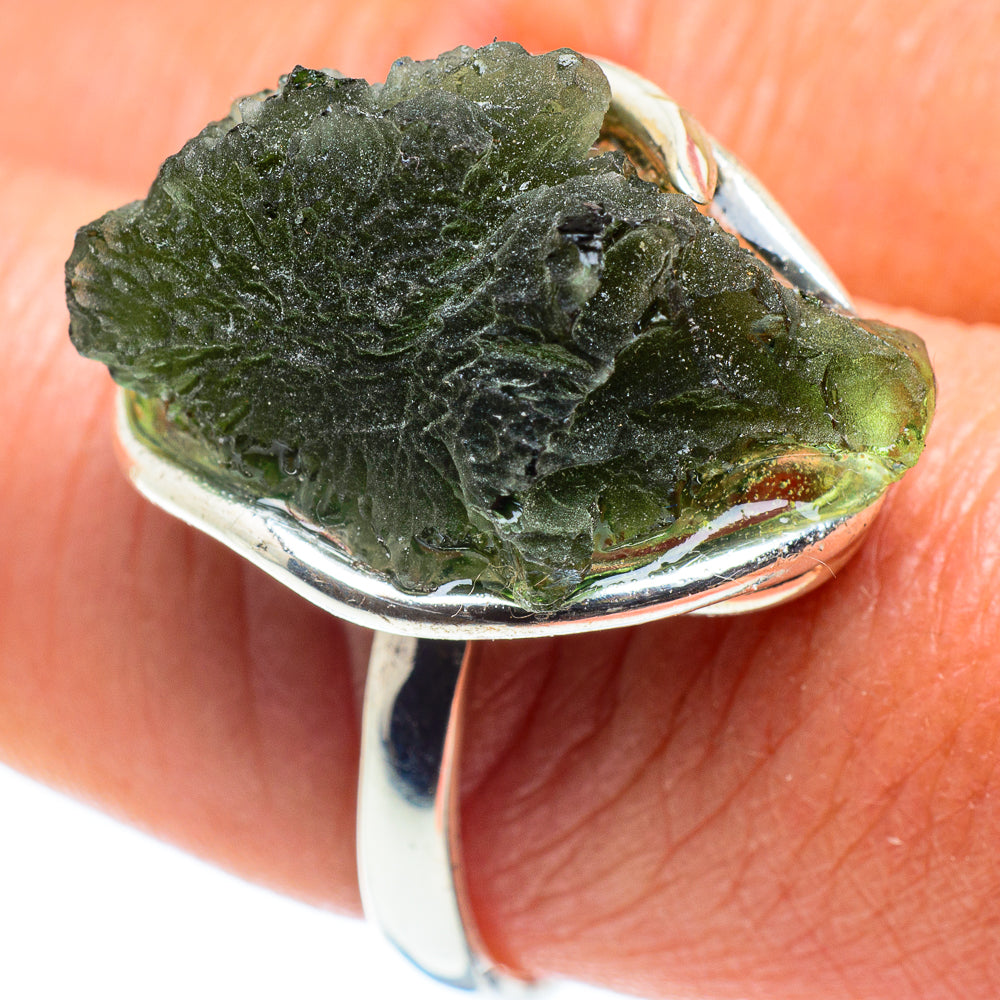 Czech Moldavite Rings handcrafted by Anasilvercos - RING58167