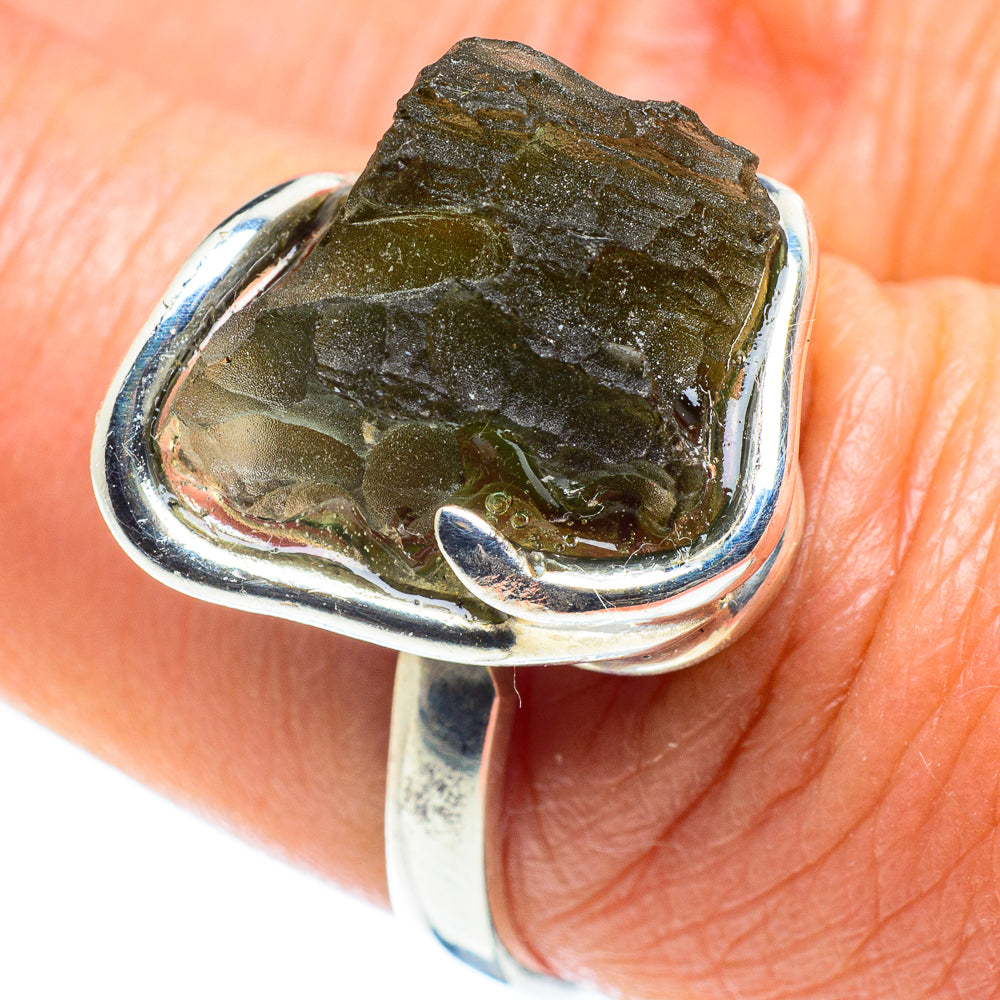 Czech Moldavite Rings handcrafted by Anasilvercos - RING58168