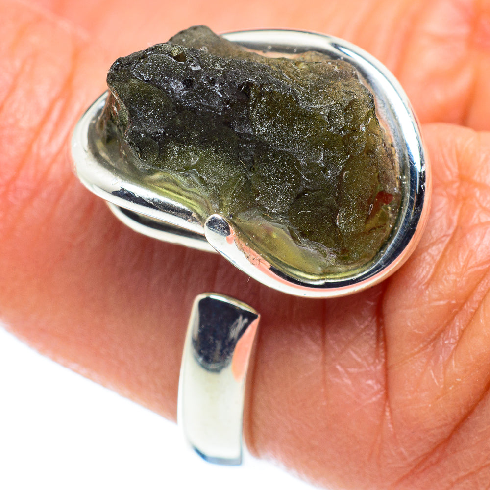 Czech Moldavite Rings handcrafted by Anasilvercos - RING58173
