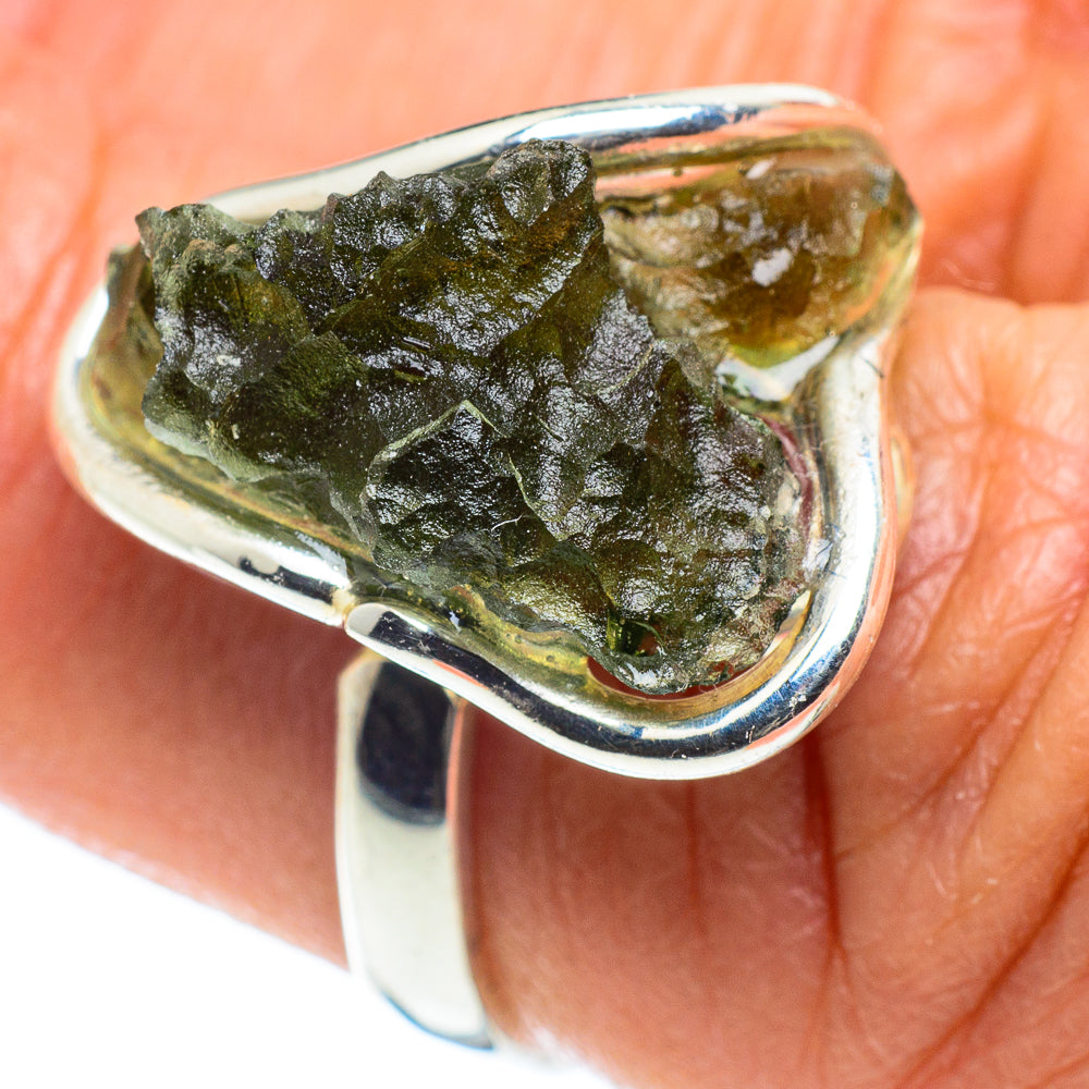 Czech Moldavite Rings handcrafted by Anasilvercos - RING58174