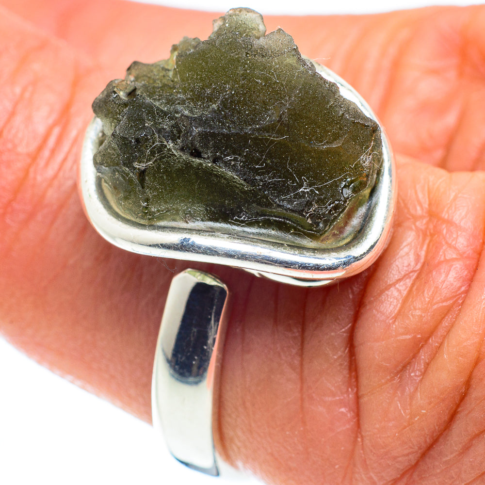 Czech Moldavite Rings handcrafted by Anasilvercos - RING58179