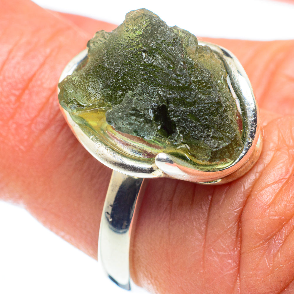 Czech Moldavite Rings handcrafted by Anasilvercos - RING58180