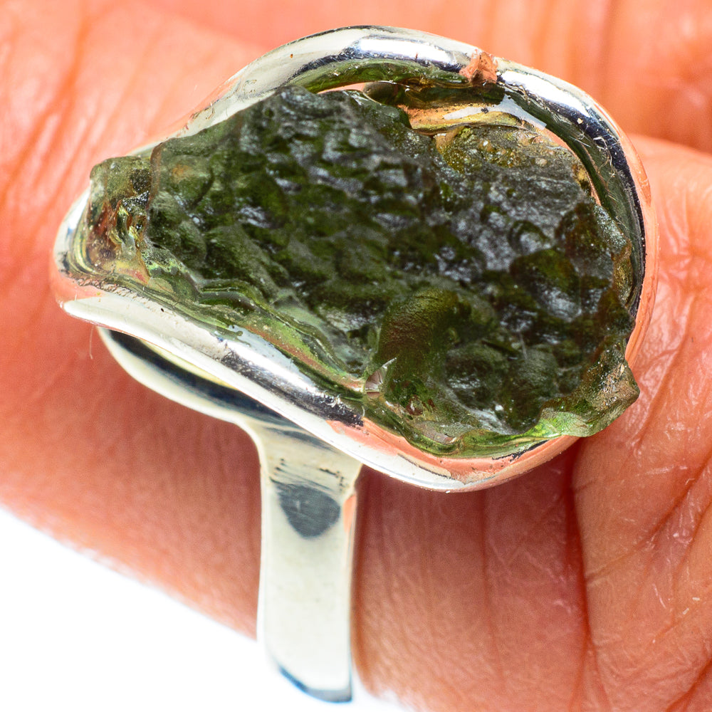 Czech Moldavite Rings handcrafted by Anasilvercos - RING58182