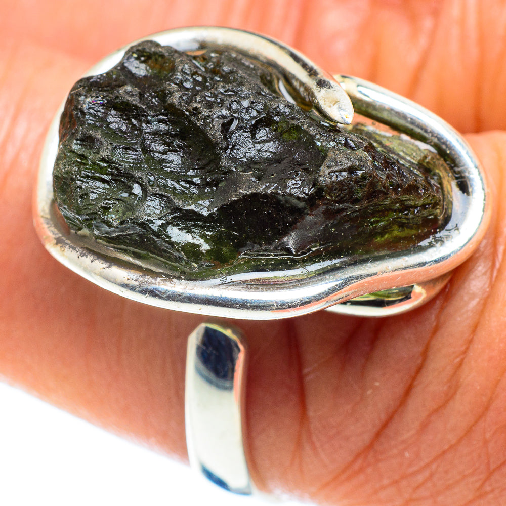 Czech Moldavite Rings handcrafted by Anasilvercos - RING58183