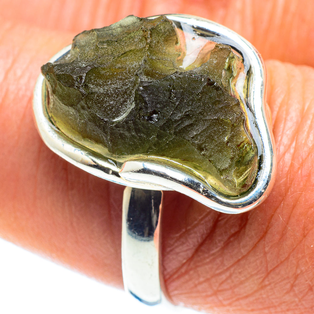 Czech Moldavite Rings handcrafted by Anasilvercos - RING58187