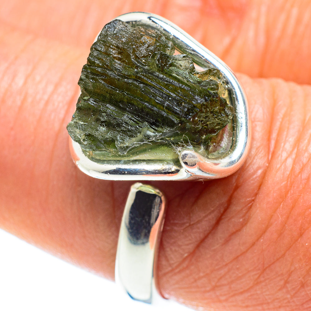 Czech Moldavite Rings handcrafted by Anasilvercos - RING58188