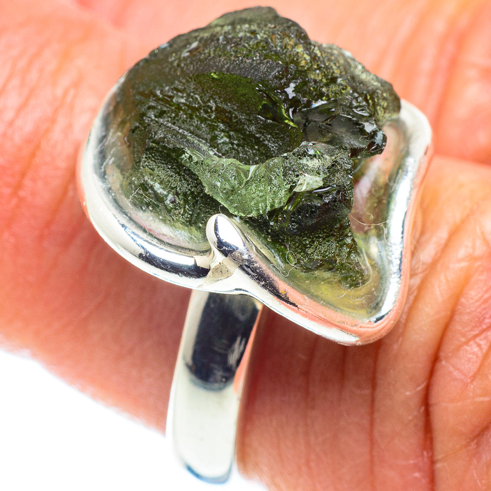 Czech Moldavite Rings handcrafted by Anasilvercos - RING58191