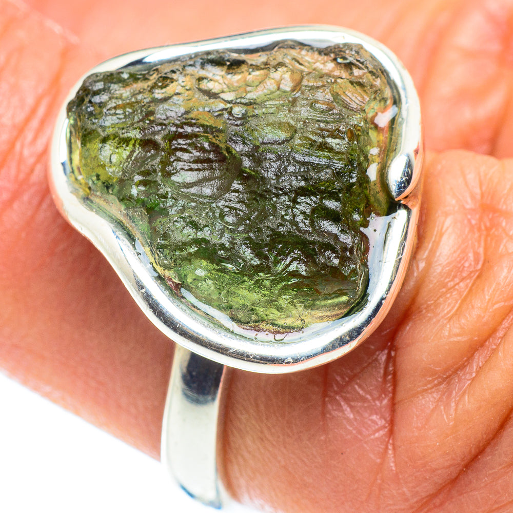 Czech Moldavite Rings handcrafted by Anasilvercos - RING58193