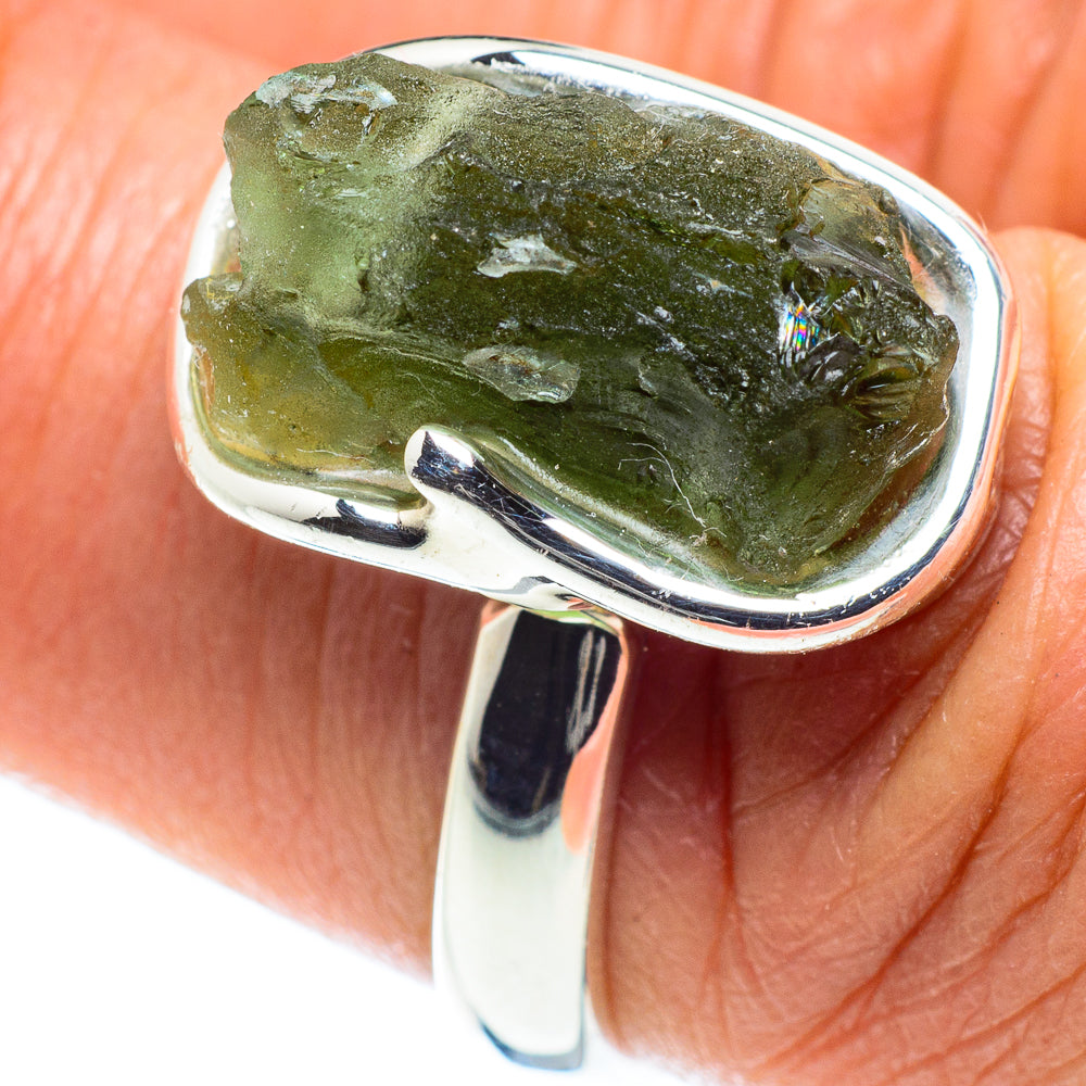 Czech Moldavite Rings handcrafted by Anasilvercos - RING58195