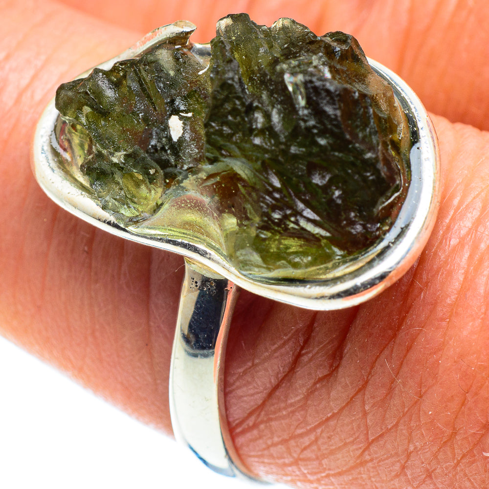 Czech Moldavite Rings handcrafted by Anasilvercos - RING58198