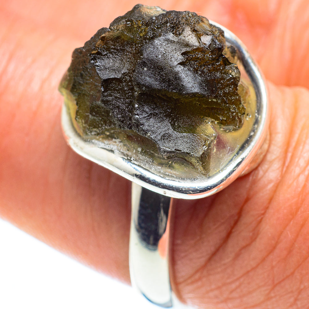 Czech Moldavite Rings handcrafted by Anasilvercos - RING58200
