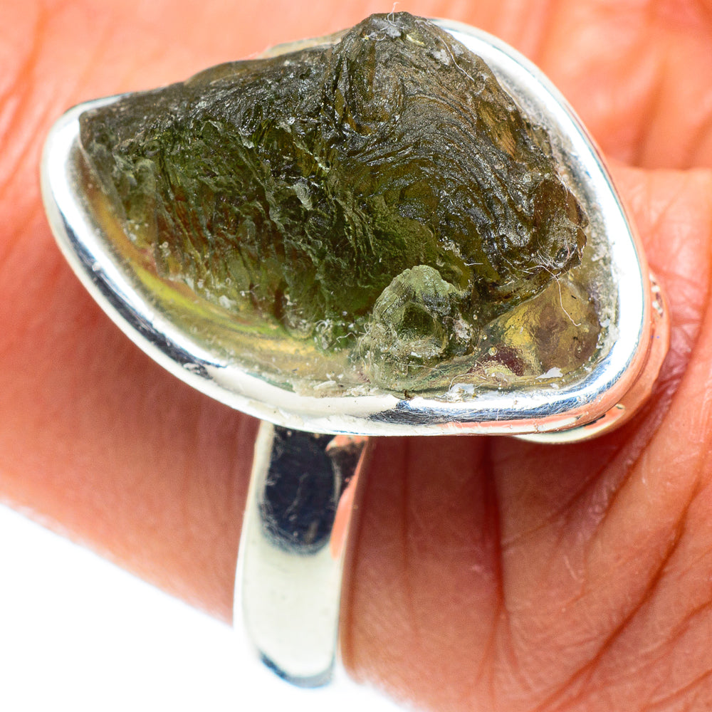 Czech Moldavite Rings handcrafted by Anasilvercos - RING58201