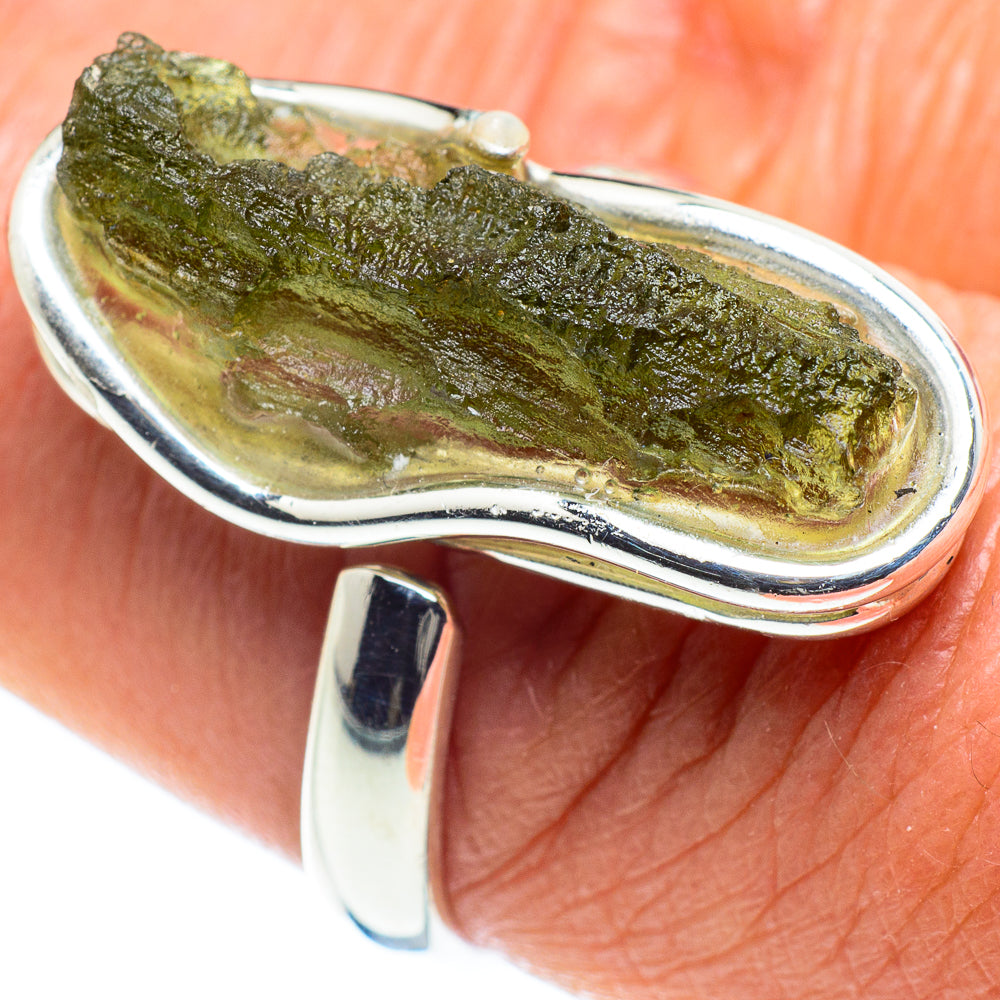 Czech Moldavite Rings handcrafted by Anasilvercos - RING58202