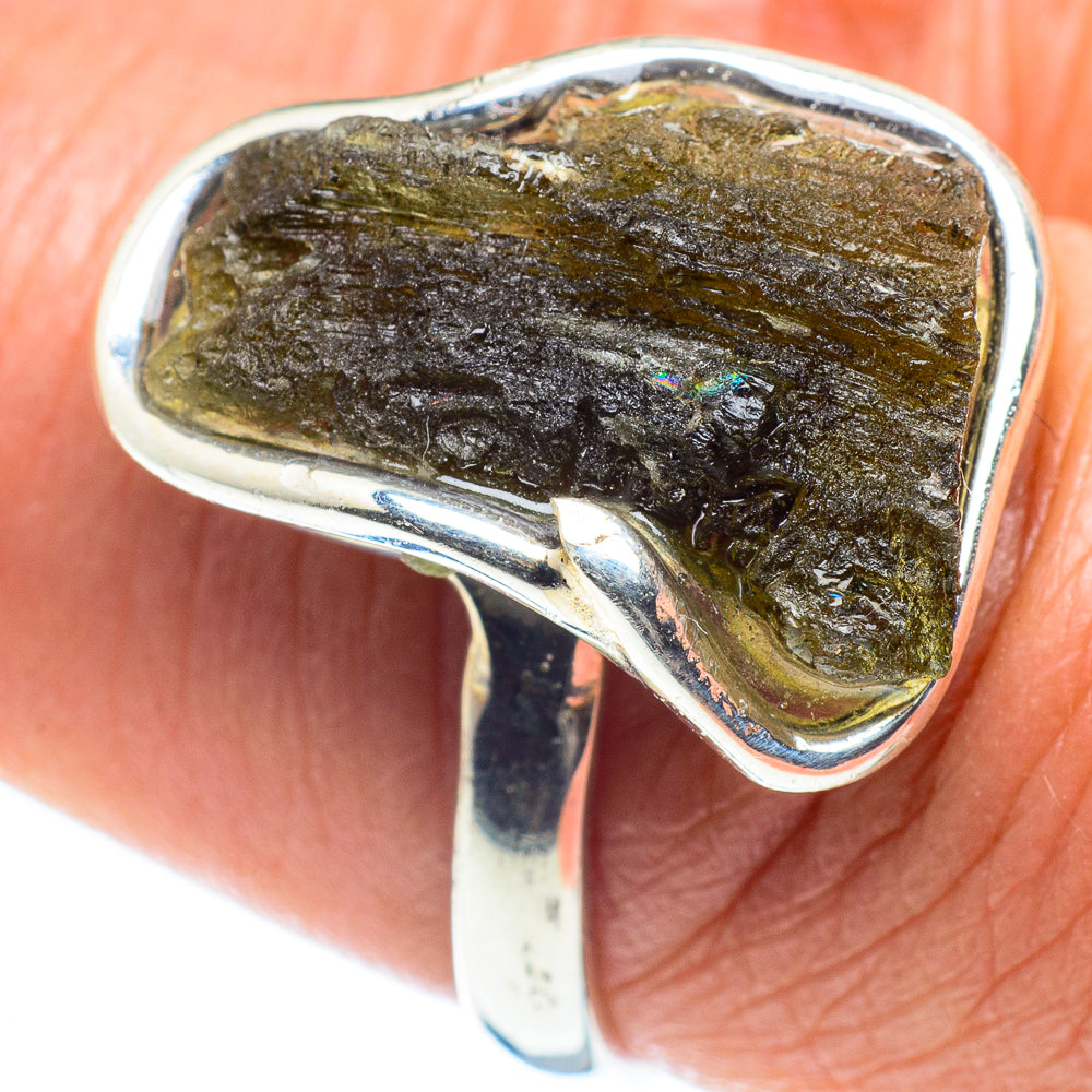 Czech Moldavite Rings handcrafted by Anasilvercos - RING58213