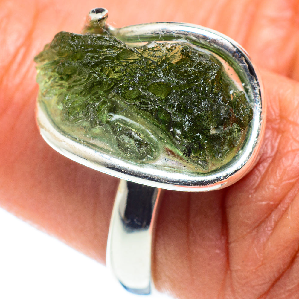 Czech Moldavite Rings handcrafted by Anasilvercos - RING58214