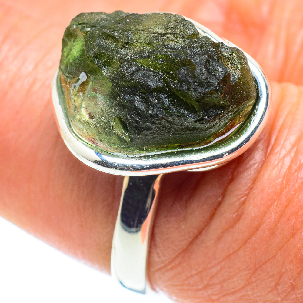 Czech Moldavite Rings handcrafted by Anasilvercos - RING58215