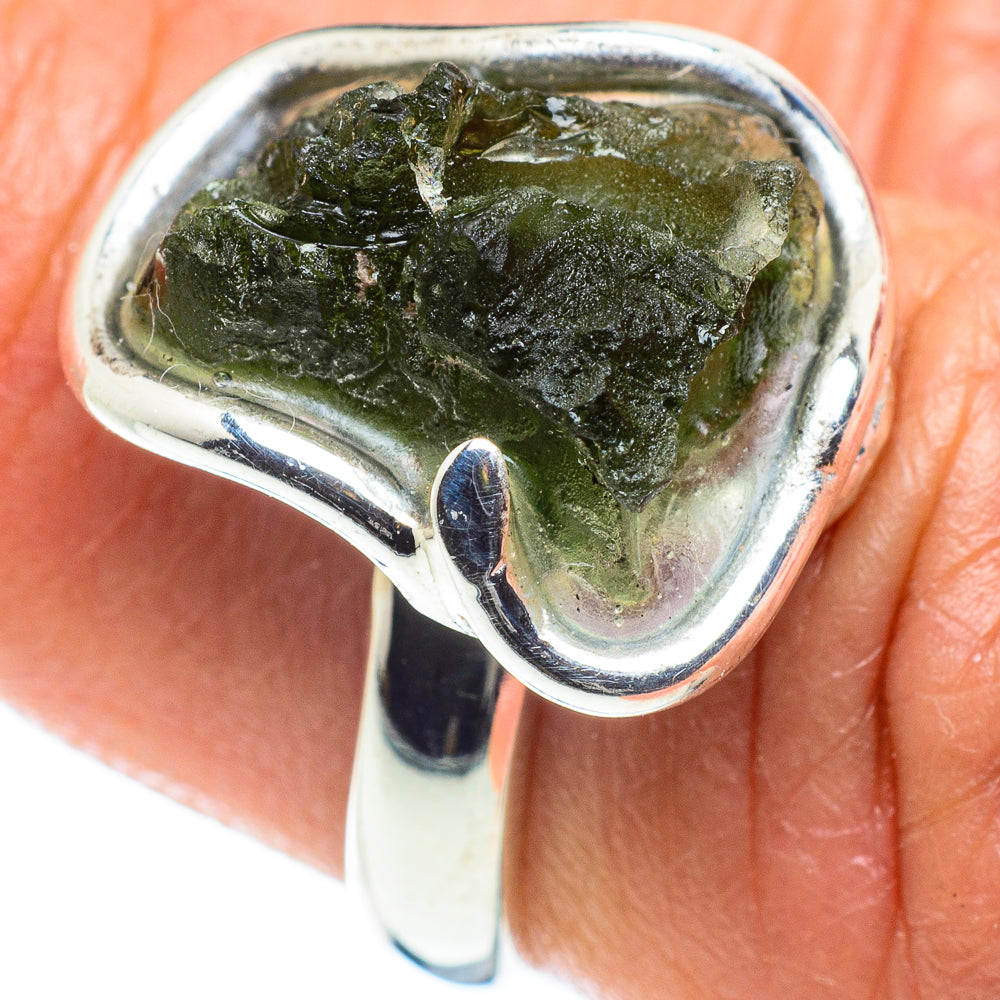 Czech Moldavite Rings handcrafted by Anasilvercos - RING58217