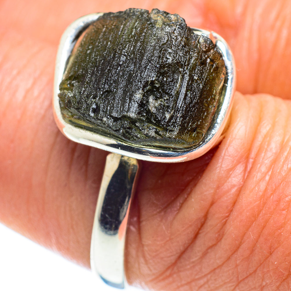Czech Moldavite Rings handcrafted by Anasilvercos - RING58219