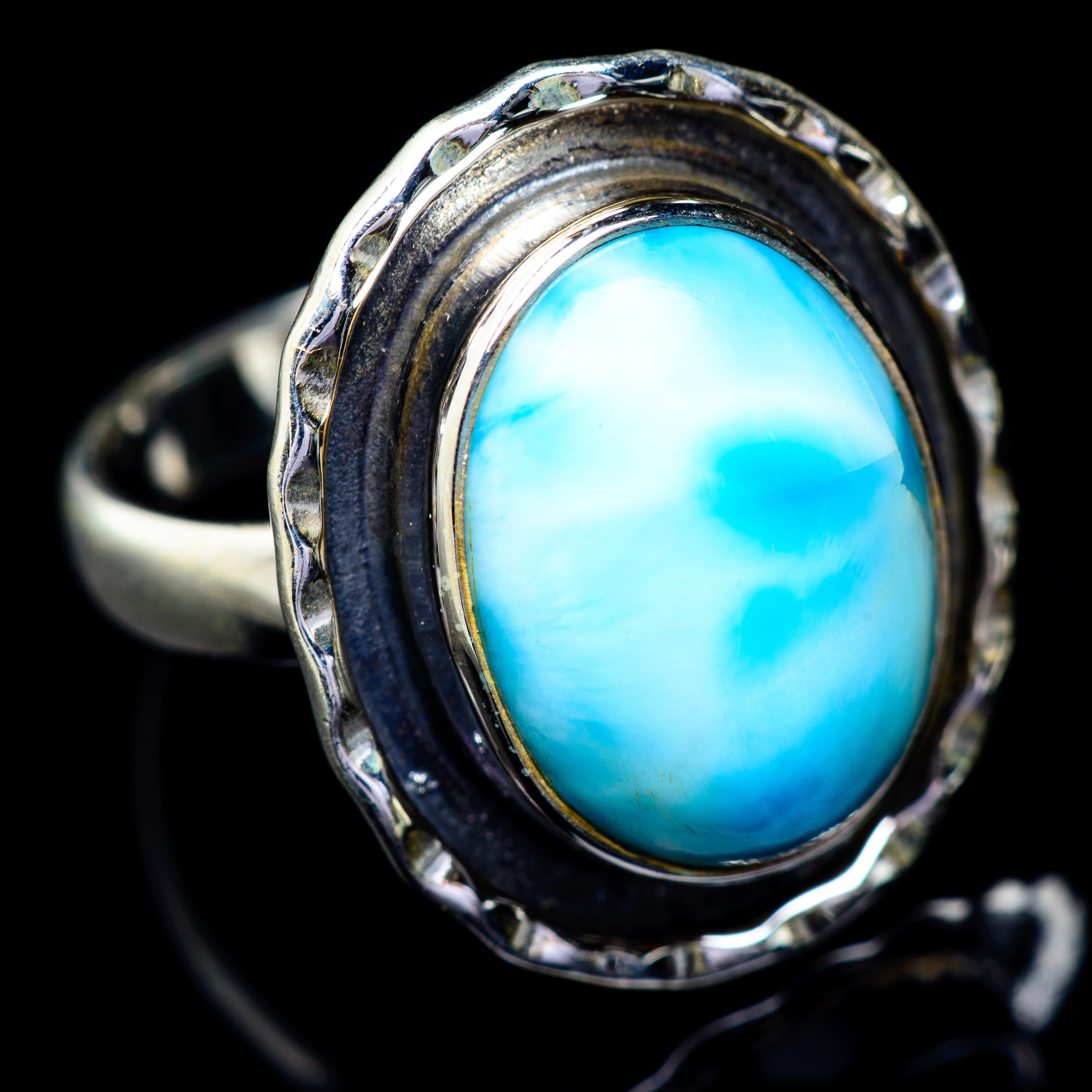 Larimar Rings handcrafted by Anasilvercos - RING5822