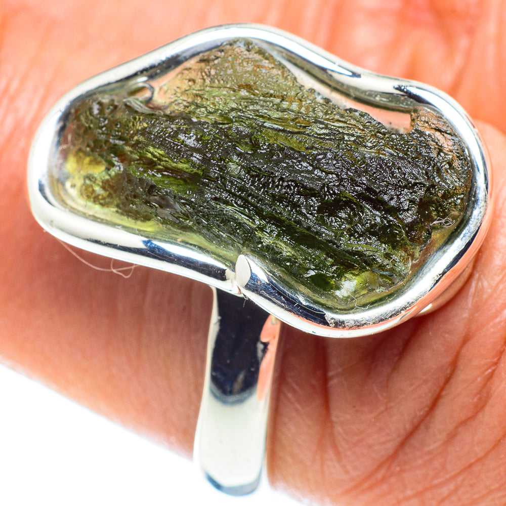 Czech Moldavite Rings handcrafted by Anasilvercos - RING58223