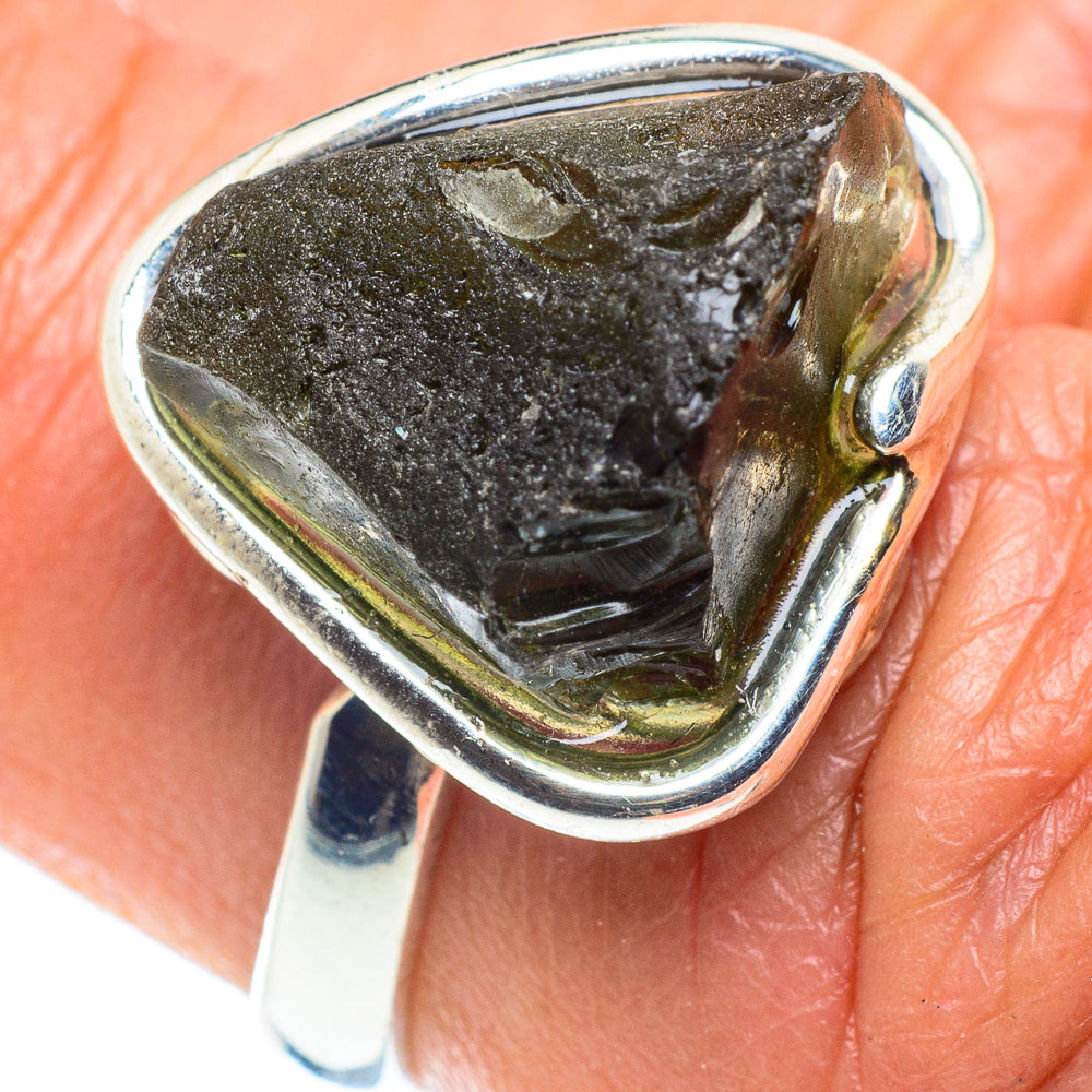 Czech Moldavite Rings handcrafted by Anasilvercos - RING58229