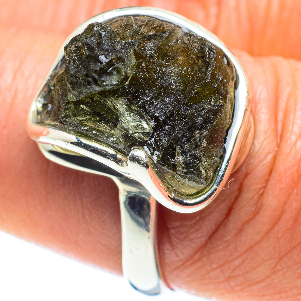 Czech Moldavite Rings handcrafted by Anasilvercos - RING58232