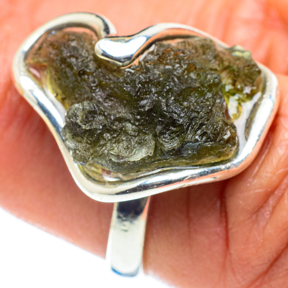 Czech Moldavite Rings handcrafted by Anasilvercos - RING58233