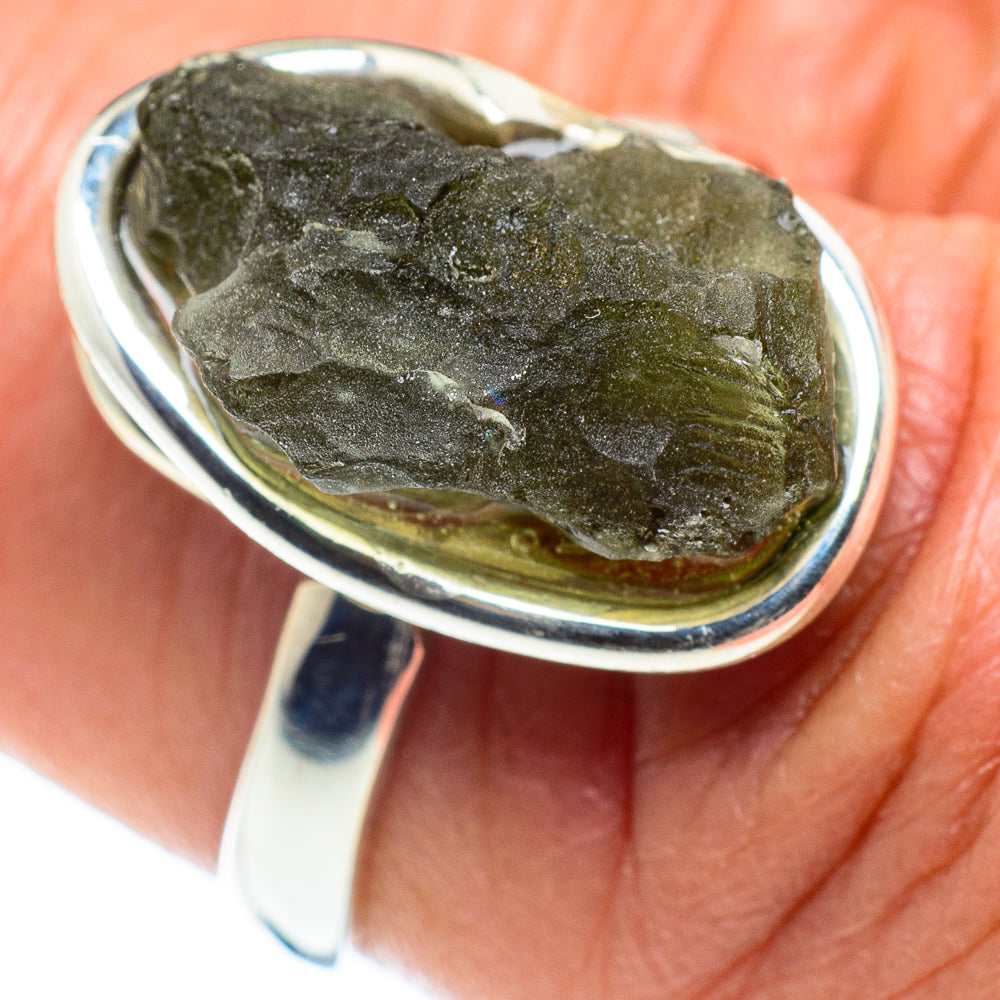 Czech Moldavite Rings handcrafted by Anasilvercos - RING58238