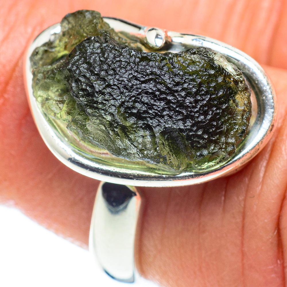 Czech Moldavite Rings handcrafted by Anasilvercos - RING58239