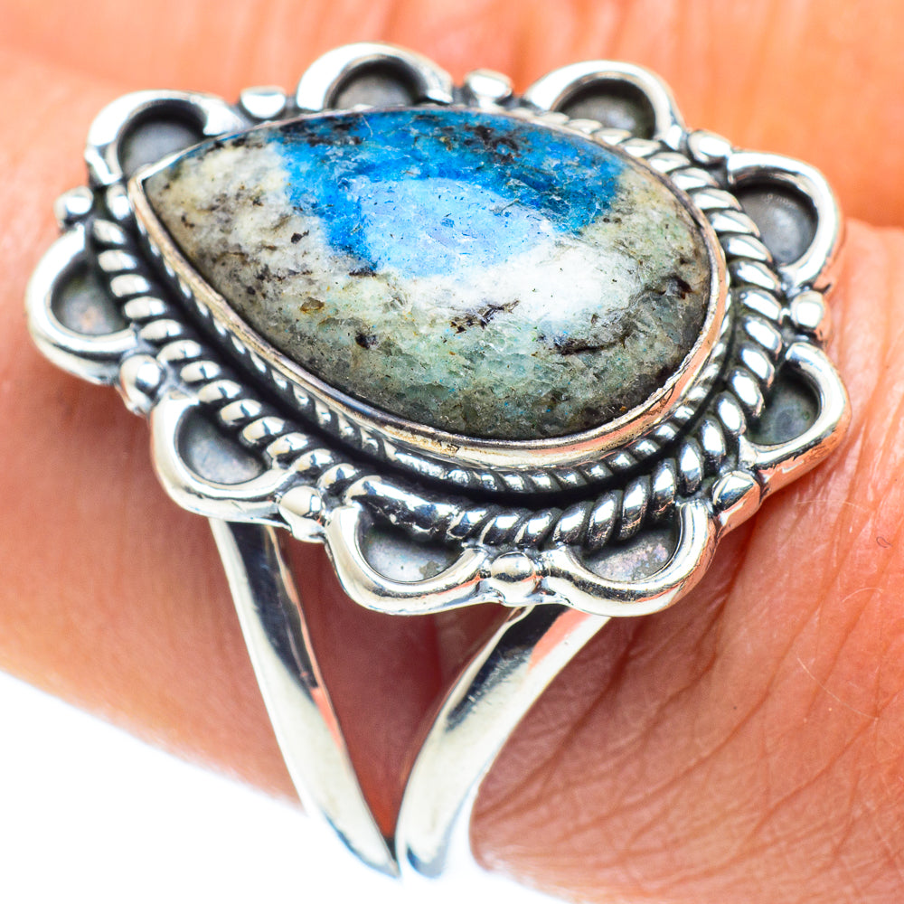 K2 Blue Azurite Rings handcrafted by Anasilvercos - RING58449