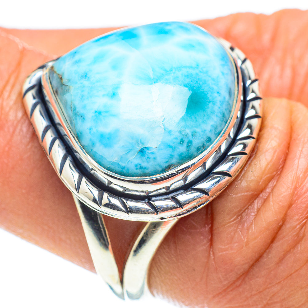 Larimar Rings handcrafted by Anasilvercos - RING58462
