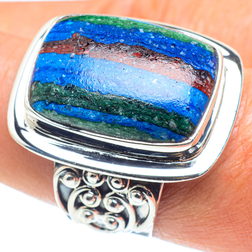 Rainbow Calsilica Rings handcrafted by Anasilvercos - RING58483