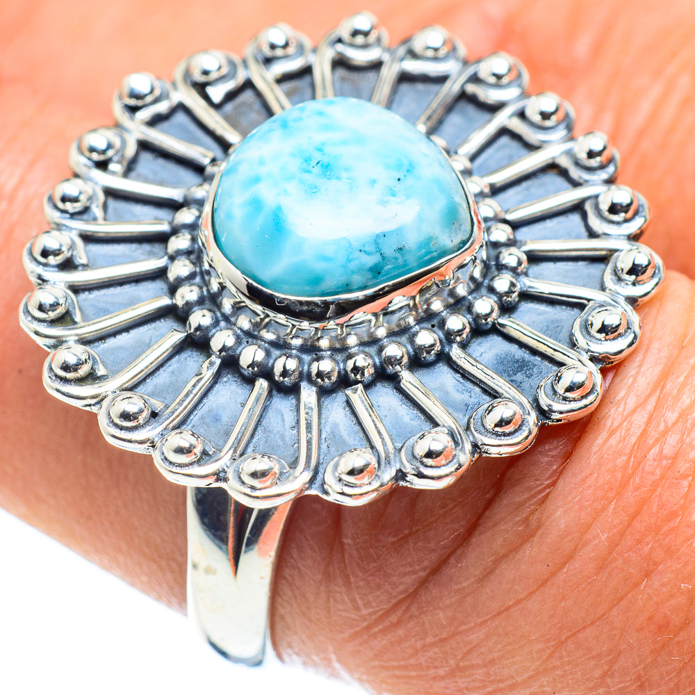 Larimar Rings handcrafted by Anasilvercos - RING58497
