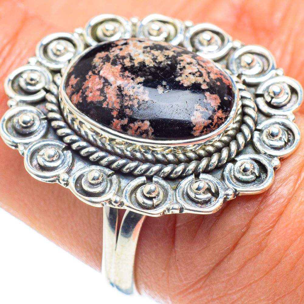 Fireworks Obsidian Rings handcrafted by Anasilvercos - RING58504