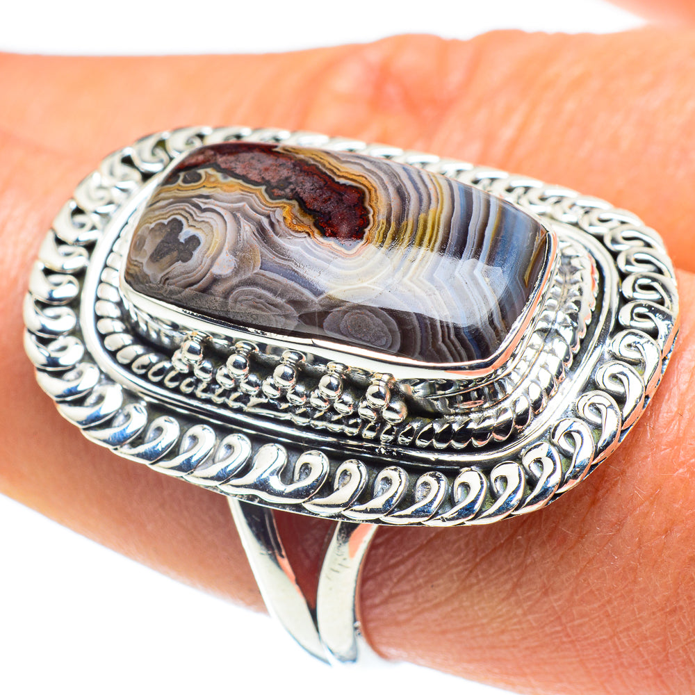 Laguna Lace Agate Rings handcrafted by Anasilvercos - RING58590