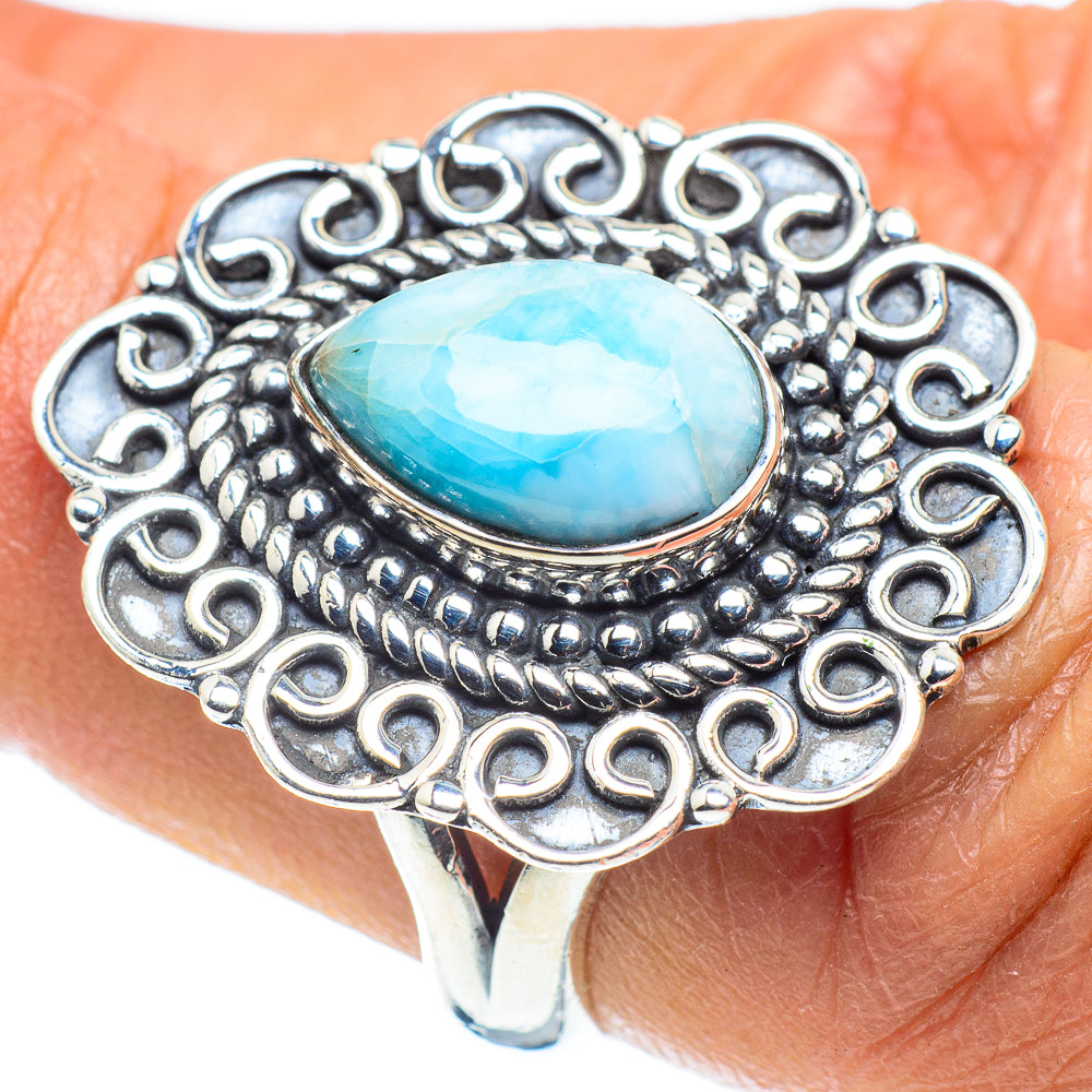 Larimar Rings handcrafted by Anasilvercos - RING58595
