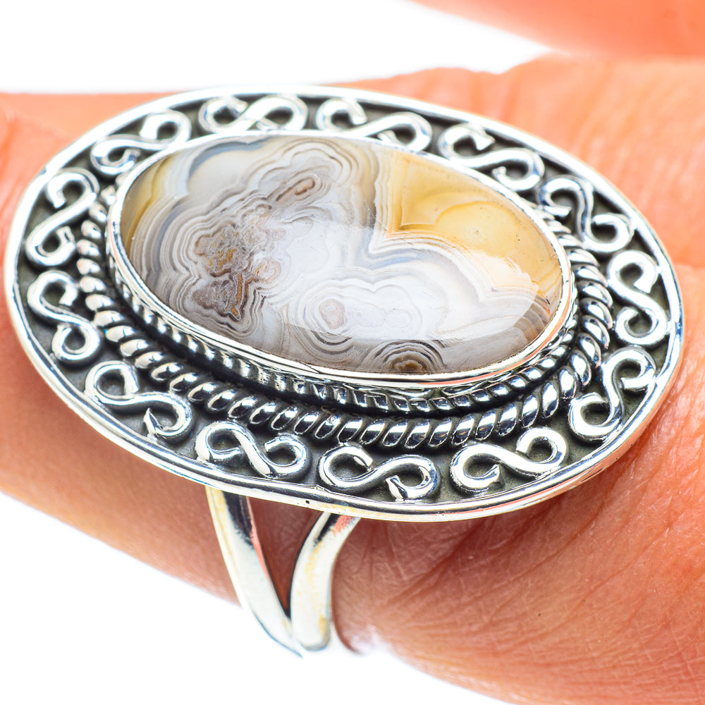 Laguna Lace Agate Rings handcrafted by Anasilvercos - RING58602