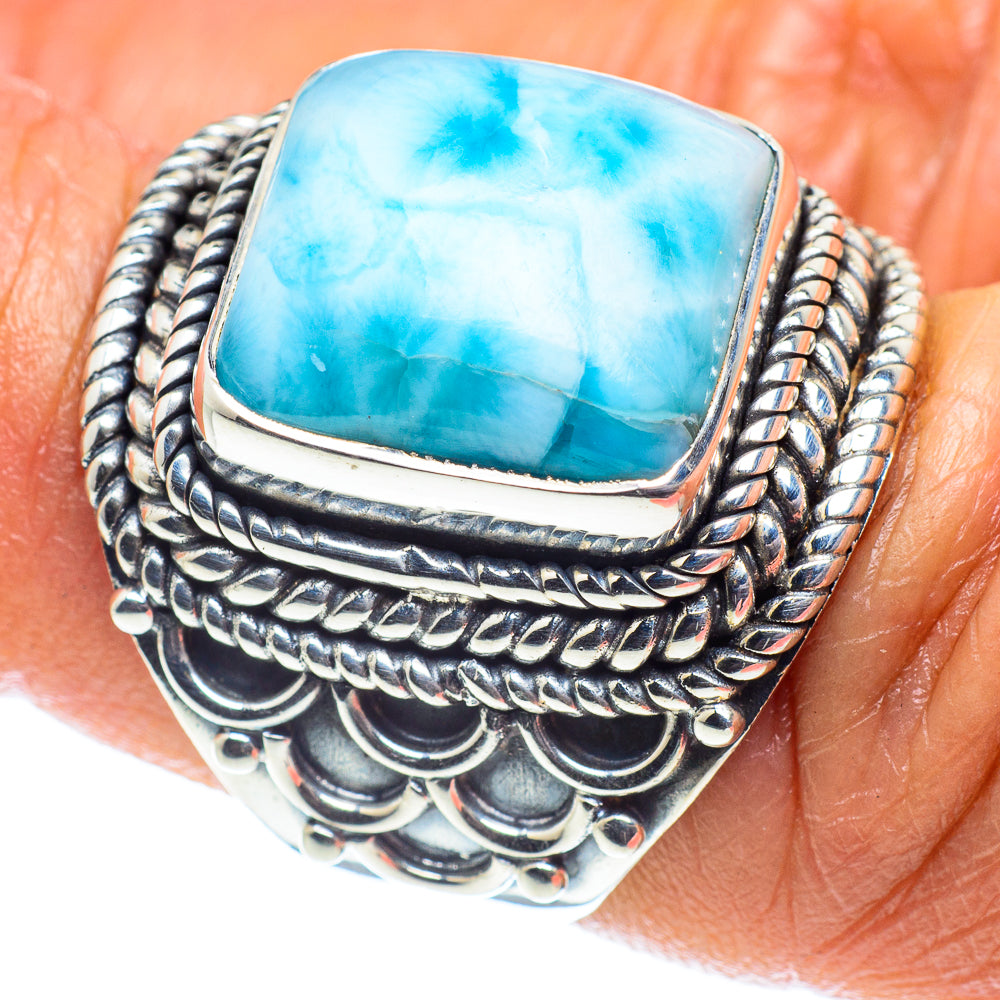 Larimar Rings handcrafted by Anasilvercos - RING58641