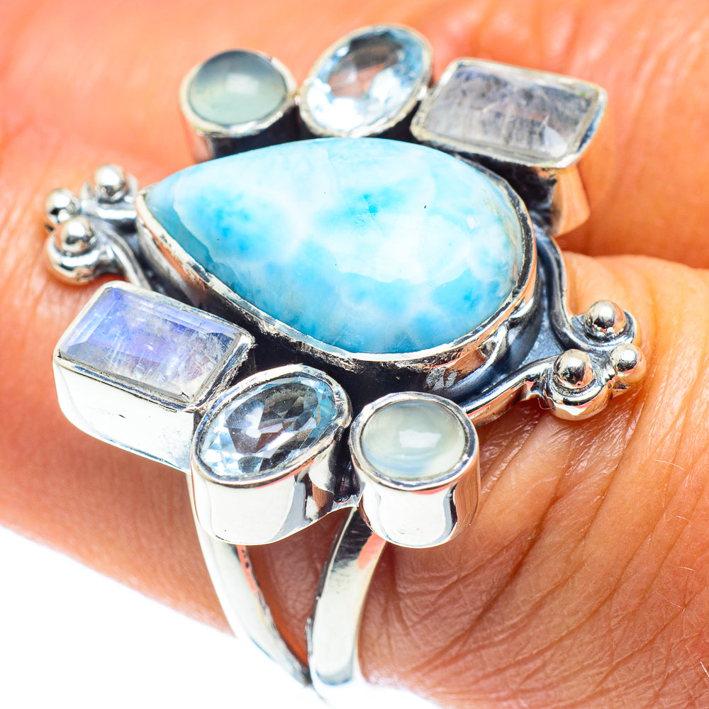 Larimar Rings handcrafted by Anasilvercos - RING58721