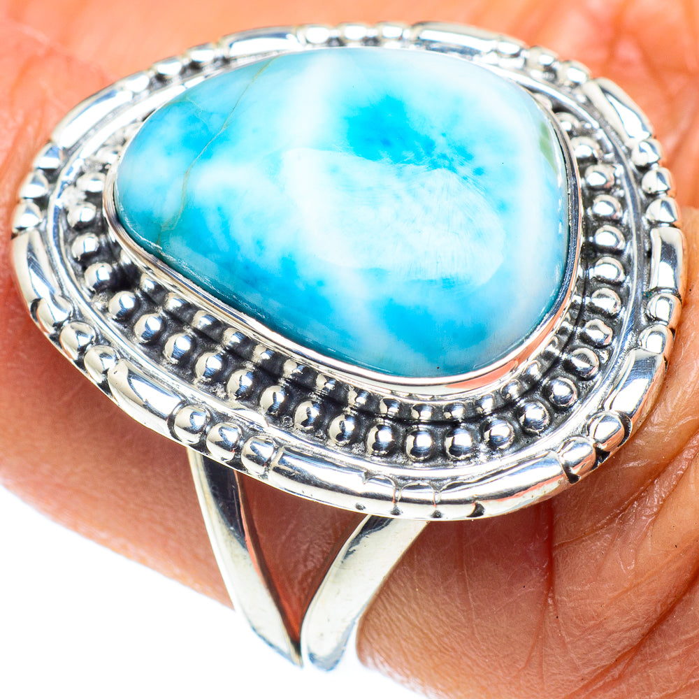 Larimar Rings handcrafted by Anasilvercos - RING58751