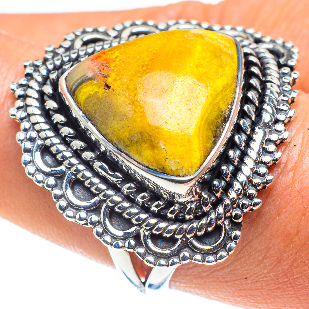 Bumble Bee Jasper Rings handcrafted by Anasilvercos - RING58769