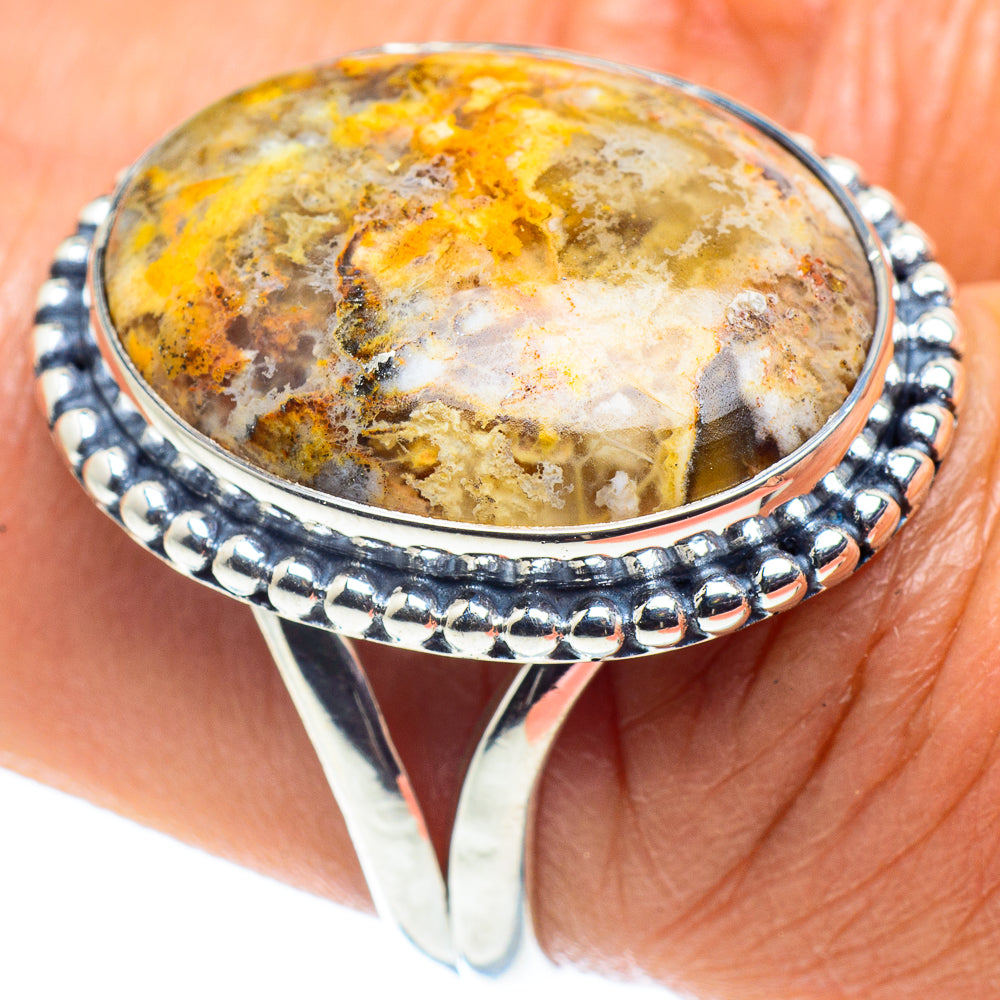 Plume Agate Rings handcrafted by Anasilvercos - RING58780