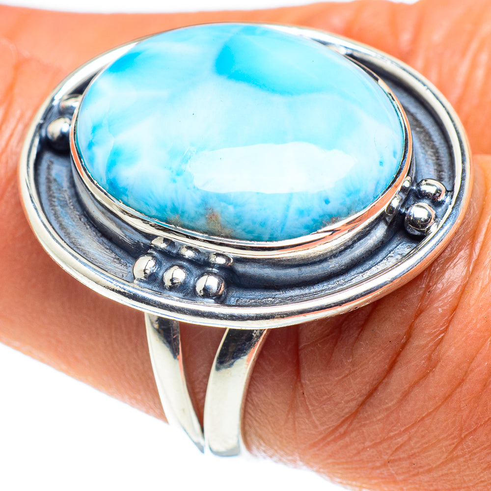 Larimar Rings handcrafted by Anasilvercos - RING58799