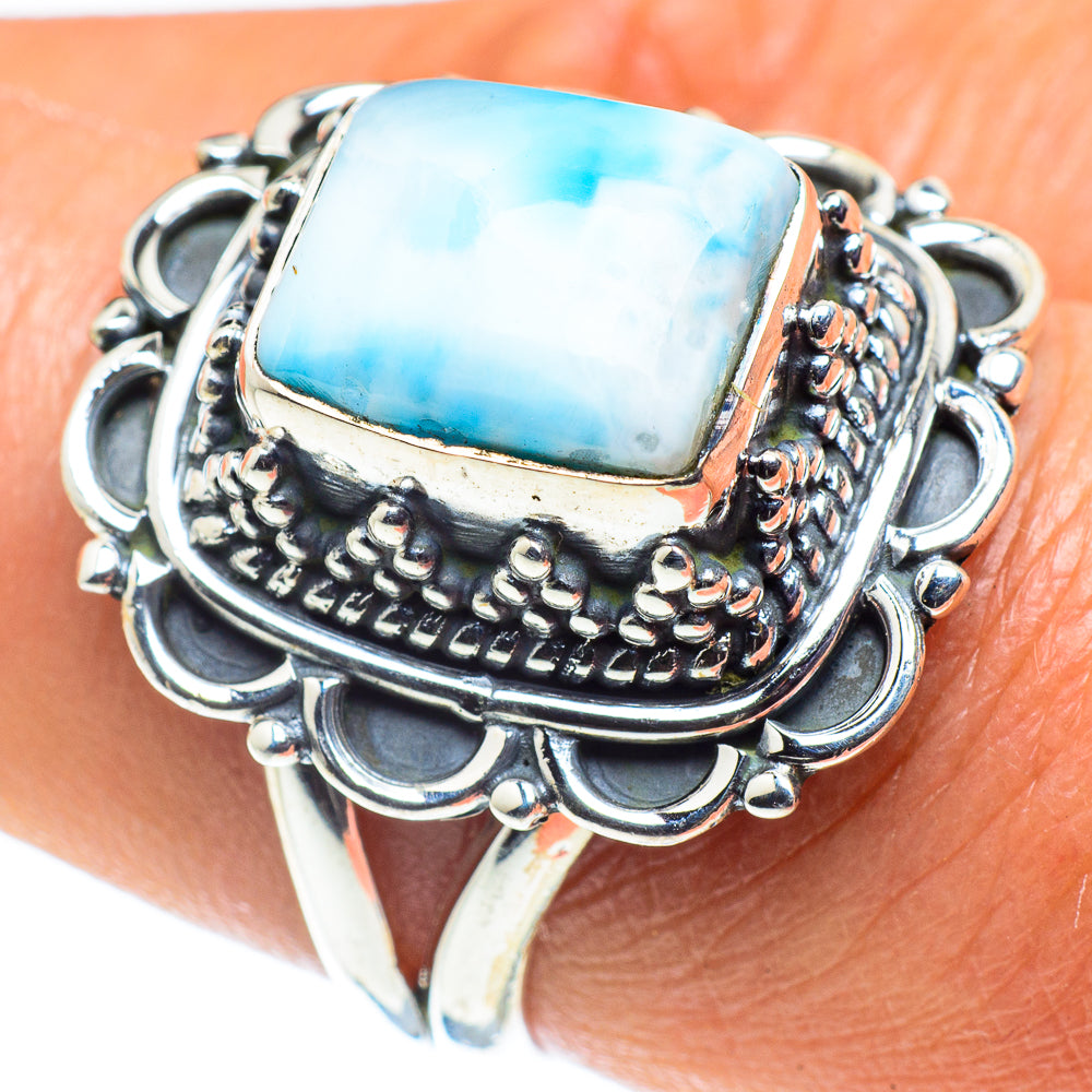 Larimar Rings handcrafted by Anasilvercos - RING58810