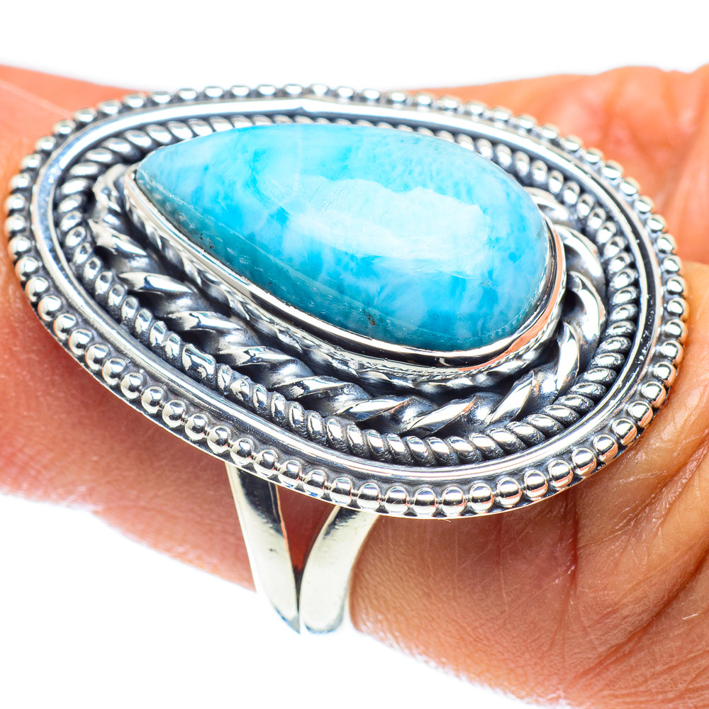 Larimar Rings handcrafted by Anasilvercos - RING58835