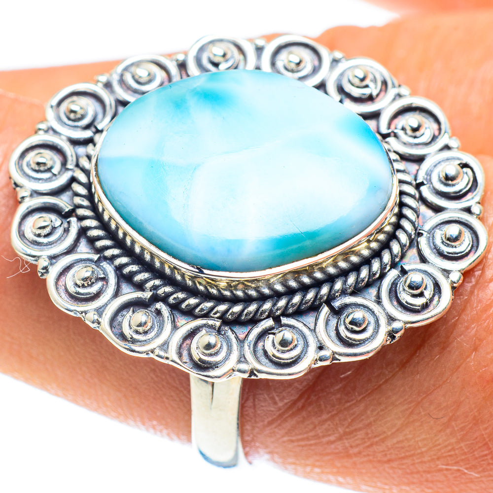 Larimar Rings handcrafted by Anasilvercos - RING58849