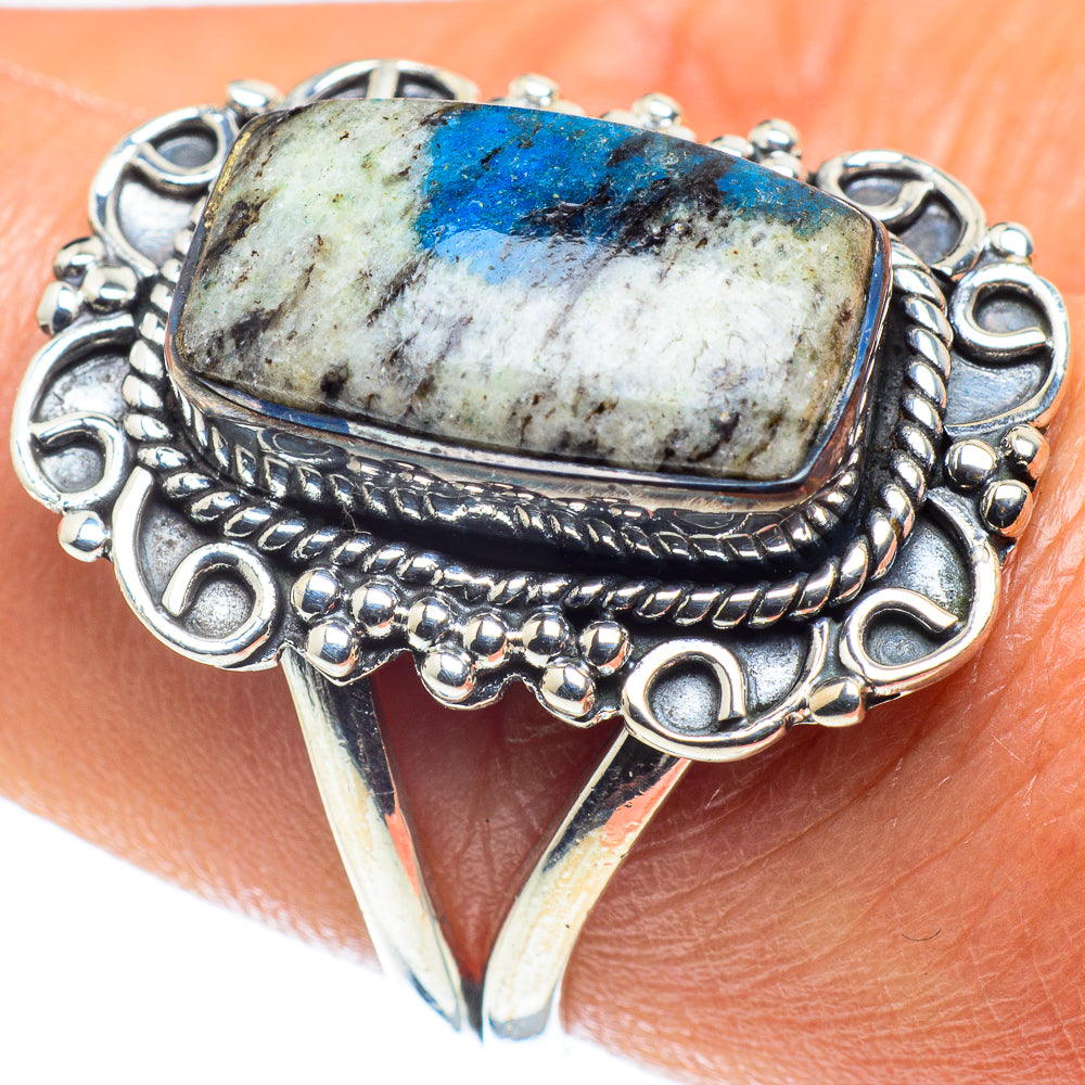 K2 Blue Azurite Rings handcrafted by Anasilvercos - RING58855